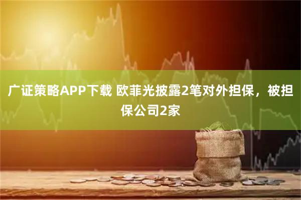 广证策略APP下载 欧菲光披露2笔对外担保，被担保公司2家